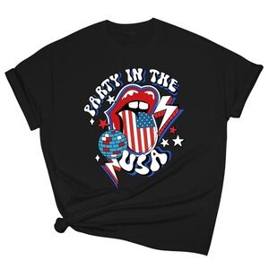 4th of July Patriotic Party In The USA Womens Crew Neck Short Sleeve Shirt